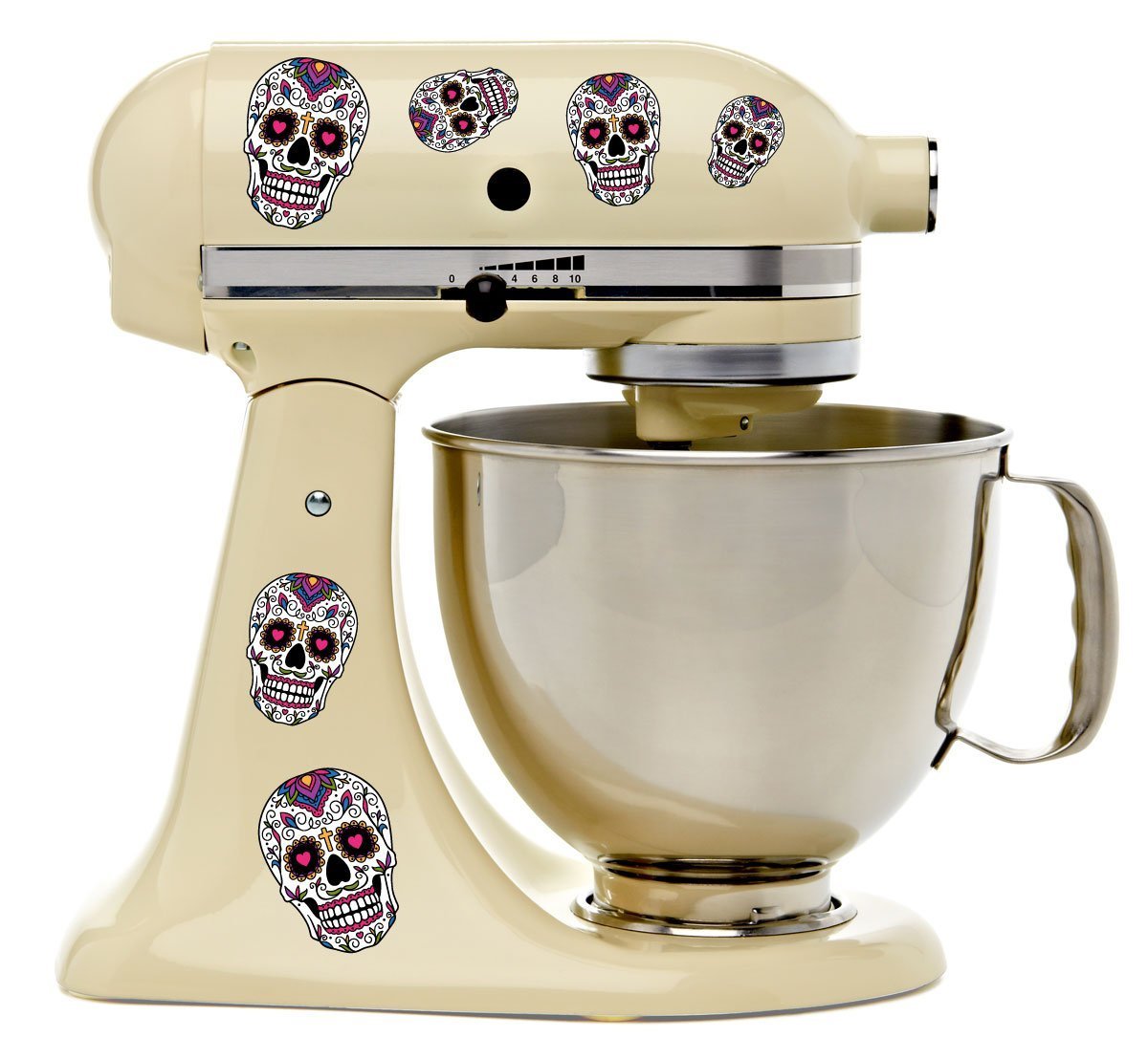 Sugar Skull Dia De Los Muertos Vinyl Decals for Kitchen Mixers Stickers