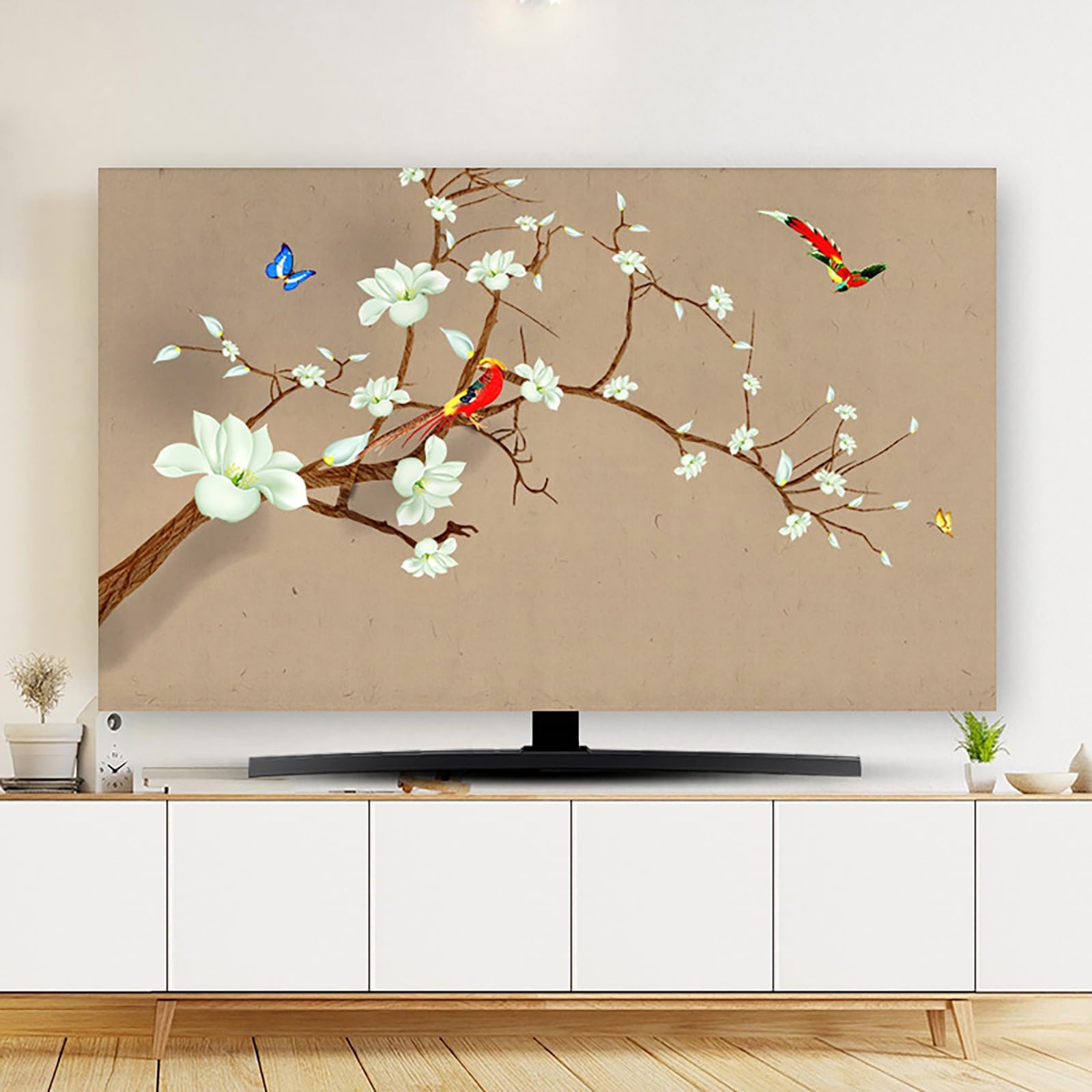Universale Custodia Protettiva Anti-Polvere Copertura Antipolvere for TV, Telo Copri TV da 19-100 Pollici, Copertura Sospesa Decorazione Multi-Misura Copertura TV(Color:color13,Size:58in)