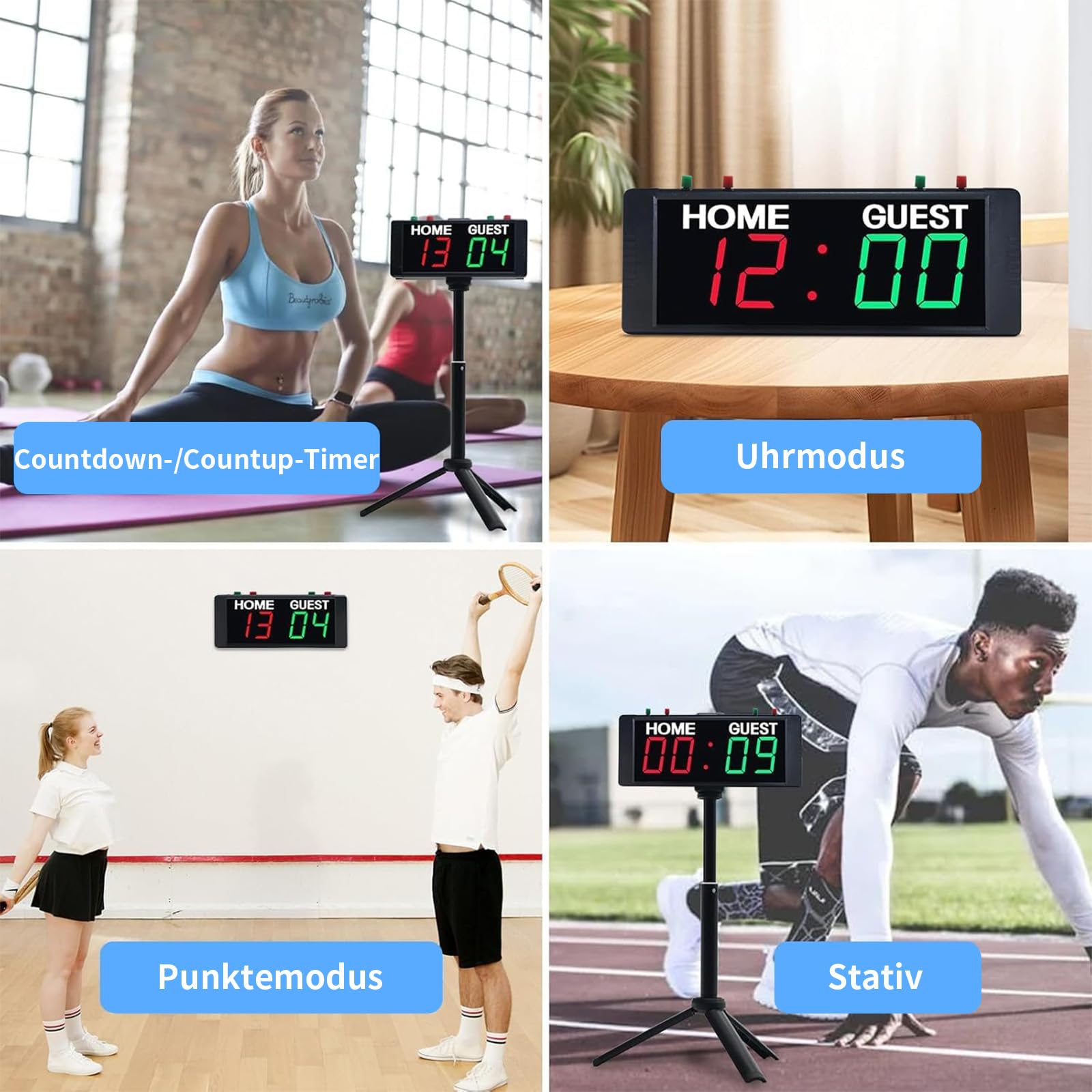 Anzeigetafel Elektronische, Digitale Scoreboard mit Tasten, Tragbare Punktezähler 1,5 Zoll LED Anzeigetafel für Cornhole, Badminton Indoor Outdoor Sports