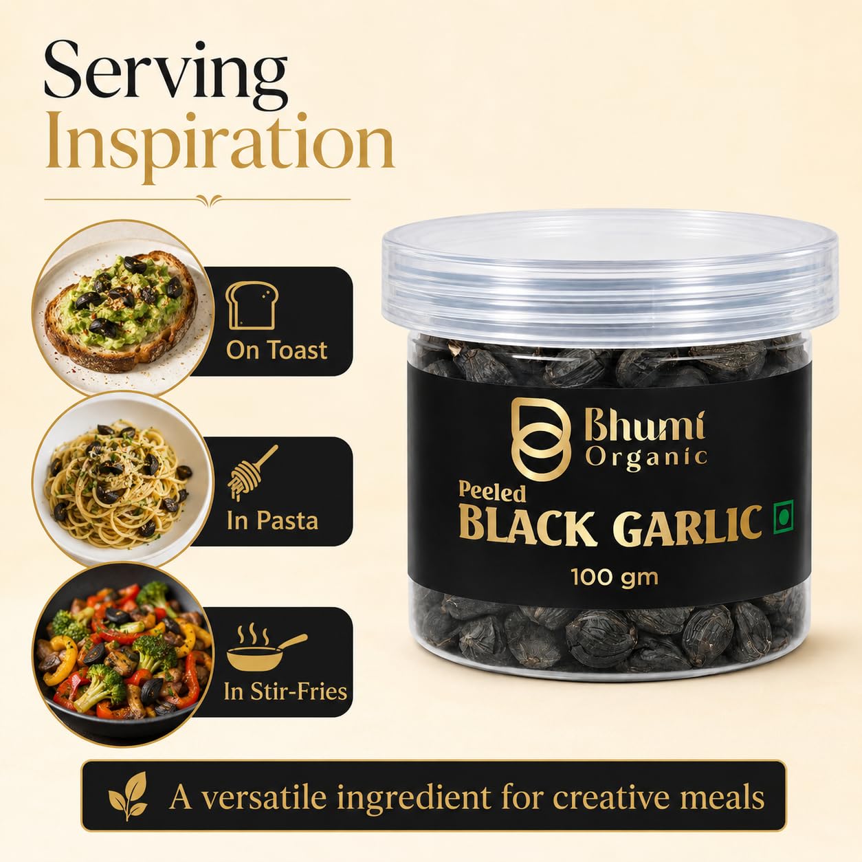 Bhumi Organic Ready to Eat Peeled Natural Fresh Black Garlic Cloves 100 gm — Amazon image 8