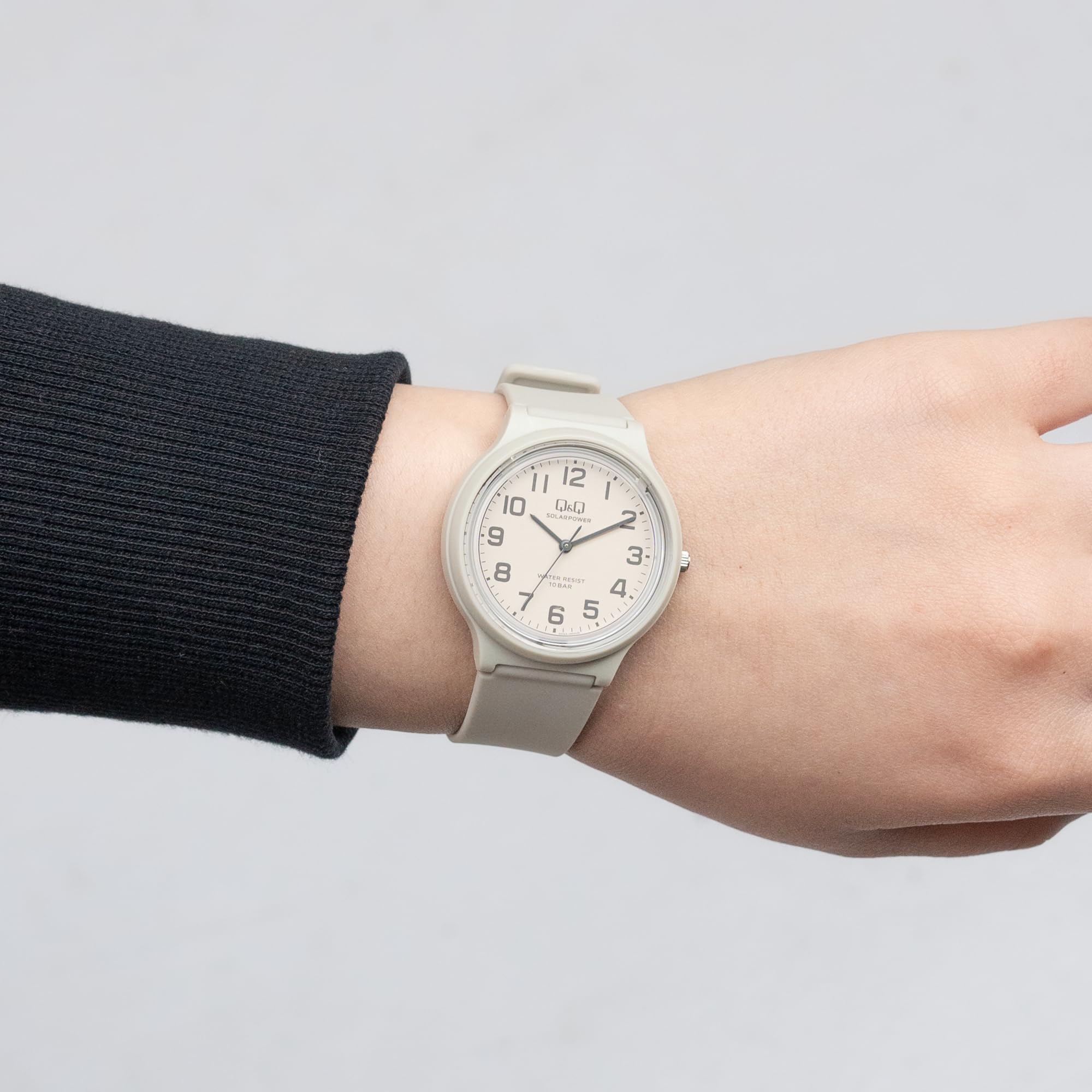 Citizen Q&Q Analog Solar Watch, Water Resistant to 10 ATM, Urethane Strap, gray, Classic