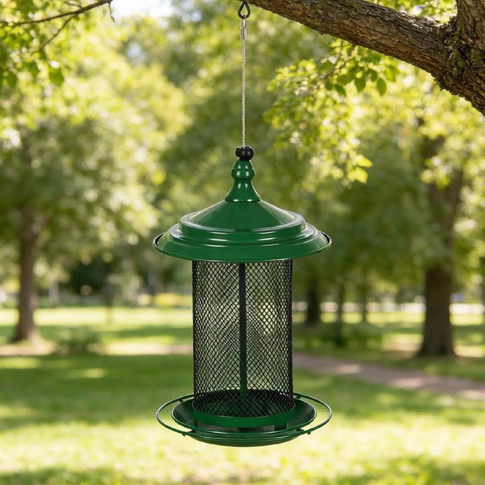 predolo Comedero para pájaros Comedero para pájaros de Gran Capacidad de Metal para colibríes Resistente a Intemperie para Patio Trasero,
