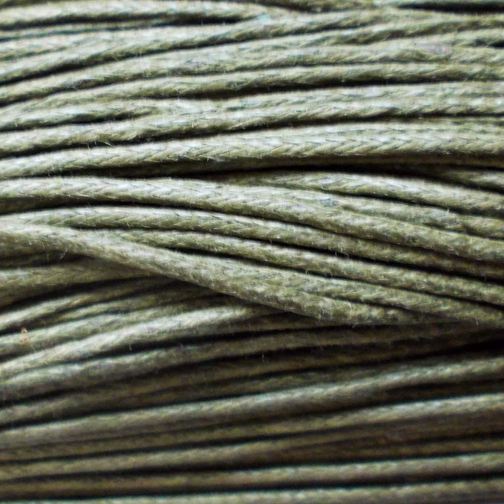 Mart-Mon Green 1Mm Waxed Cord Cotton 15M - Bracelets, Necklaces, Jewellery Thread, Shamballa Macrame (#23 Khaki )