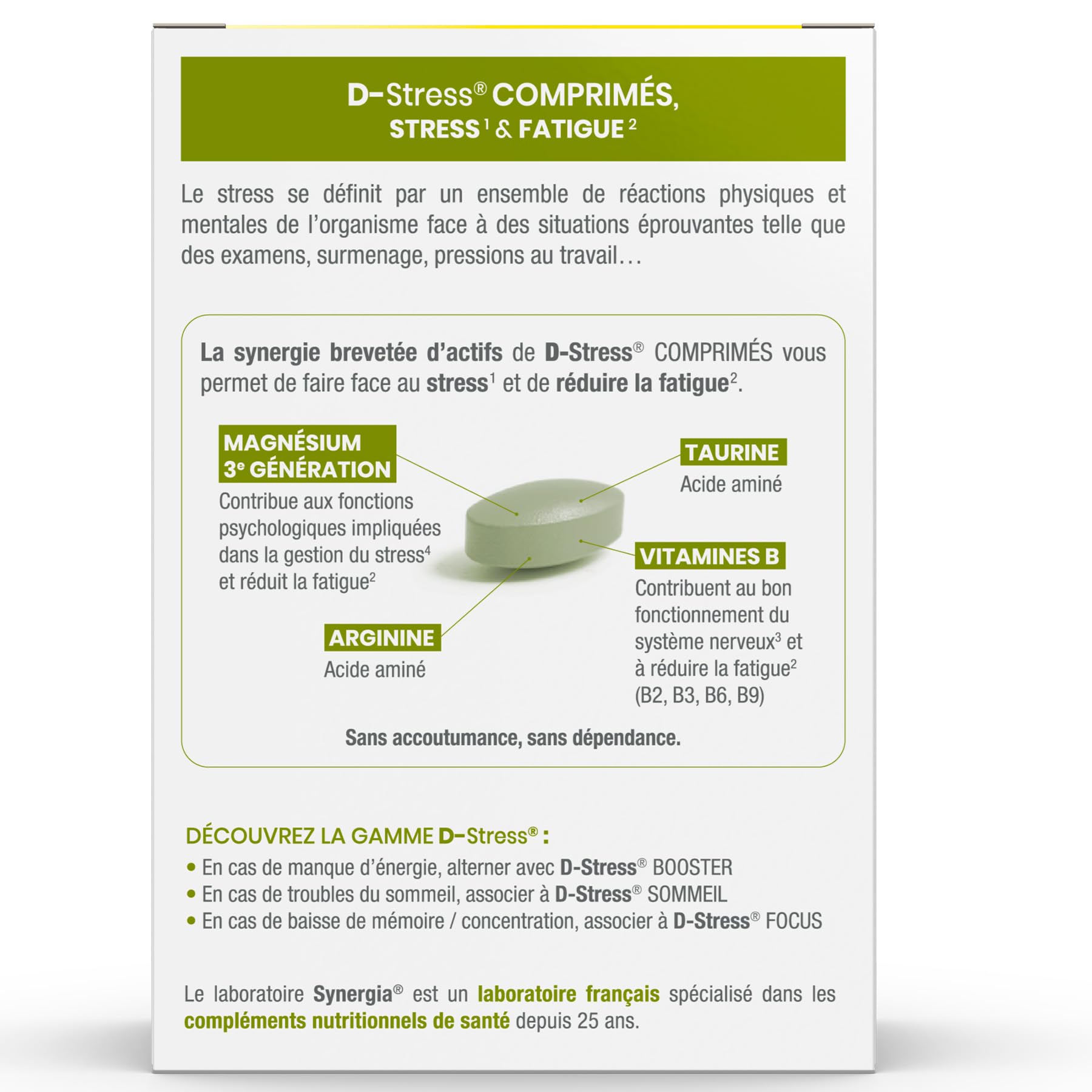Pack "Estrés y sueño" | 2 D-Stress comprimidos 80 comprimidos + D-Stress SOMMEIL 40 comprimidos | Para días y noches sin estrés | Laboratorio Synergia
