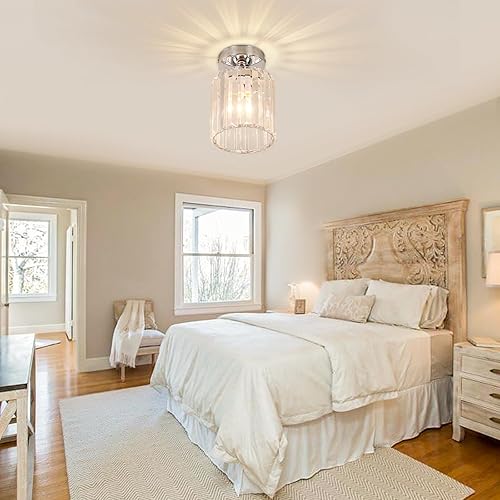 Miniatura 4 de FRIXCHUR Lámpara de techo pequeña de cristal semiempotrada, lámpara de techo moderna de cristal para pasillo, cocina, isla, comedor, dormitorio,