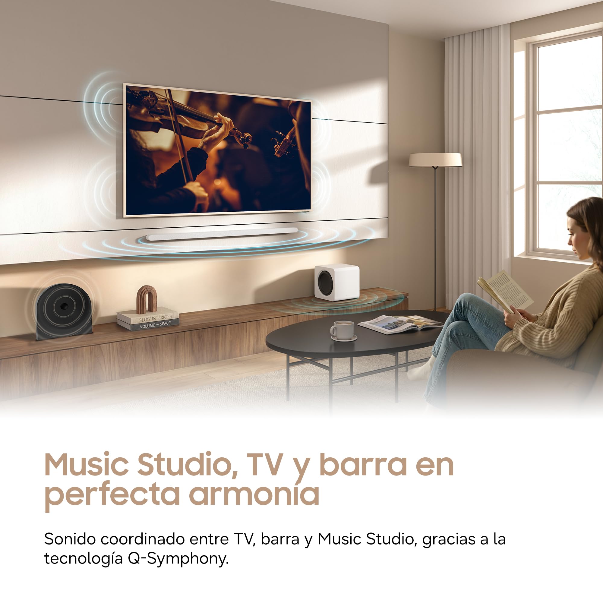 Samsung HW-LS50H/XC Music Studio 5 Haut-parleur sans fil intelligent WiFi-Bluetooth, avec Dolby Atmos, streaming de musique sans fil, son puissant, design Bouroullec Dot, assistant vocal intégré, 2026