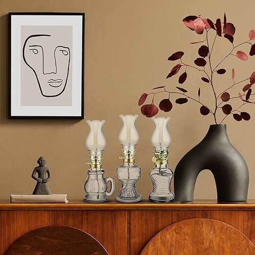 Miniatura 6 de Yexiya 6 lámparas de aceite de cámara, lámpara de aceite, lámpara de vidrio vintage de queroseno a granel con mecha de fuego ajustable, estilo