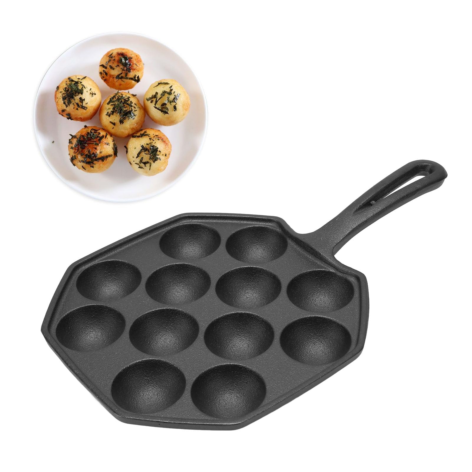 Poêle à Takoyaki Antiadhésive en Fonte pour Réussir vos Boules de Poulpe