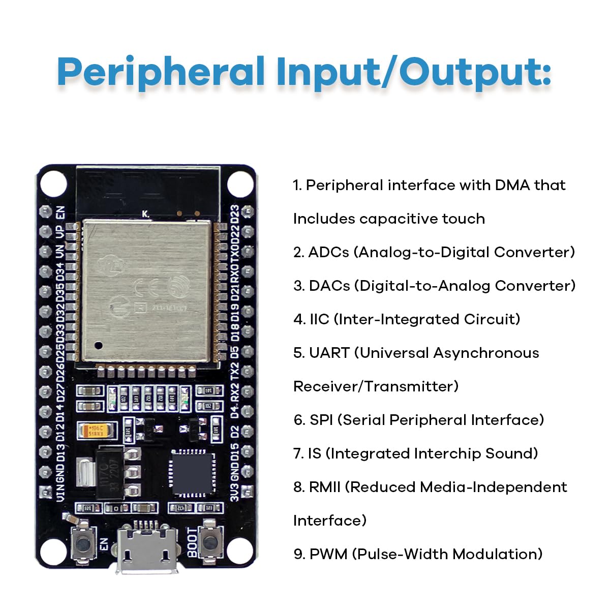 Lafvin Kit de démarrage de base pour carte de développement ESP32 ESP-32S WiFi I OT compatible avec Arduino IDE avec tutoriel