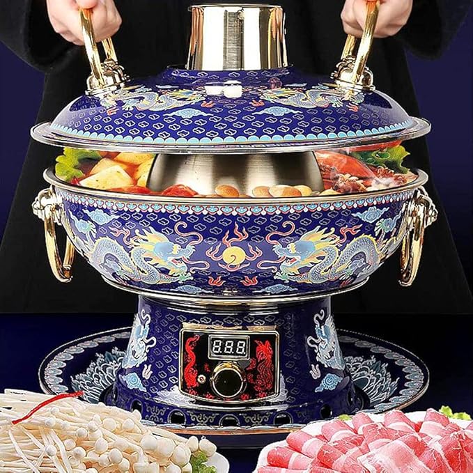 Olla Eléctrica de Cobre Ajustable, Olla Caliente, Acero Inoxidable, 220V miniatura 7