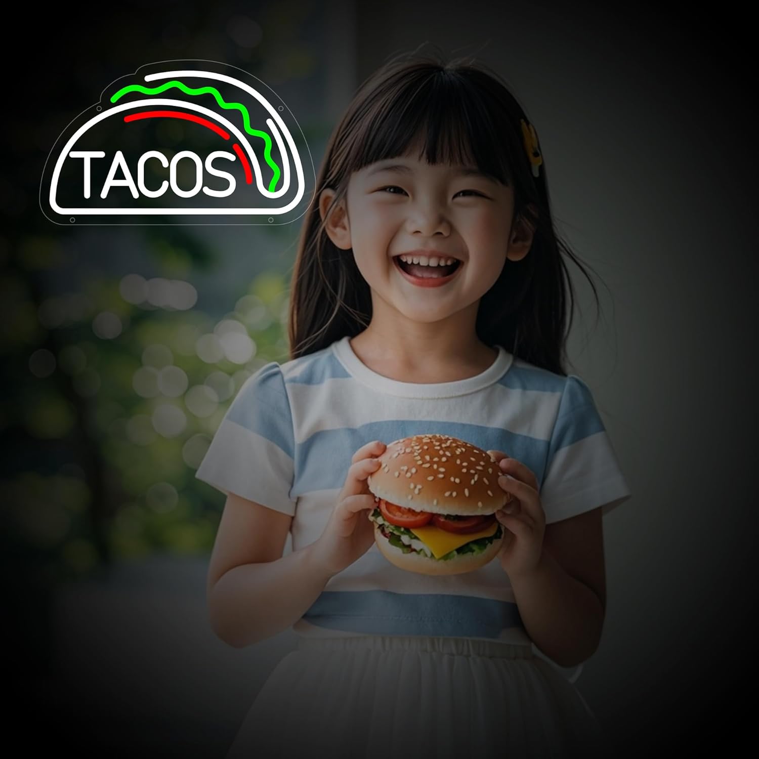 Tacos Shaped Neon Sign Neon Taco LED Signs for Mexican Food Restaurant Wall Decor Tacos Decorations for Taco Bar Party Kitchen Restaurant Wall Art Decor Signs