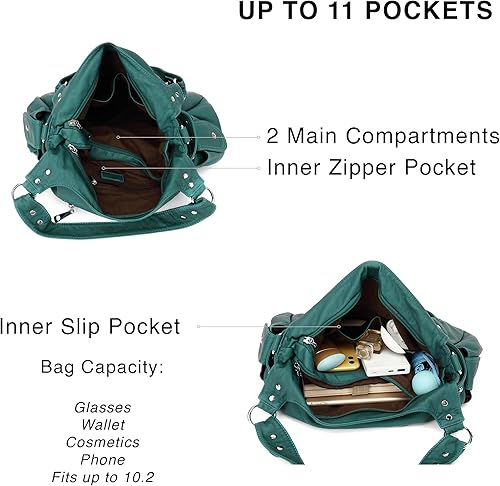 Miniatura 10 de Scarleton Bolso de mano para mujer monederos para mujer bolsos de hombro para mujer H1292 Ash Grey, Black, Brown, Coffee Brown, Rosado oscuro, forro