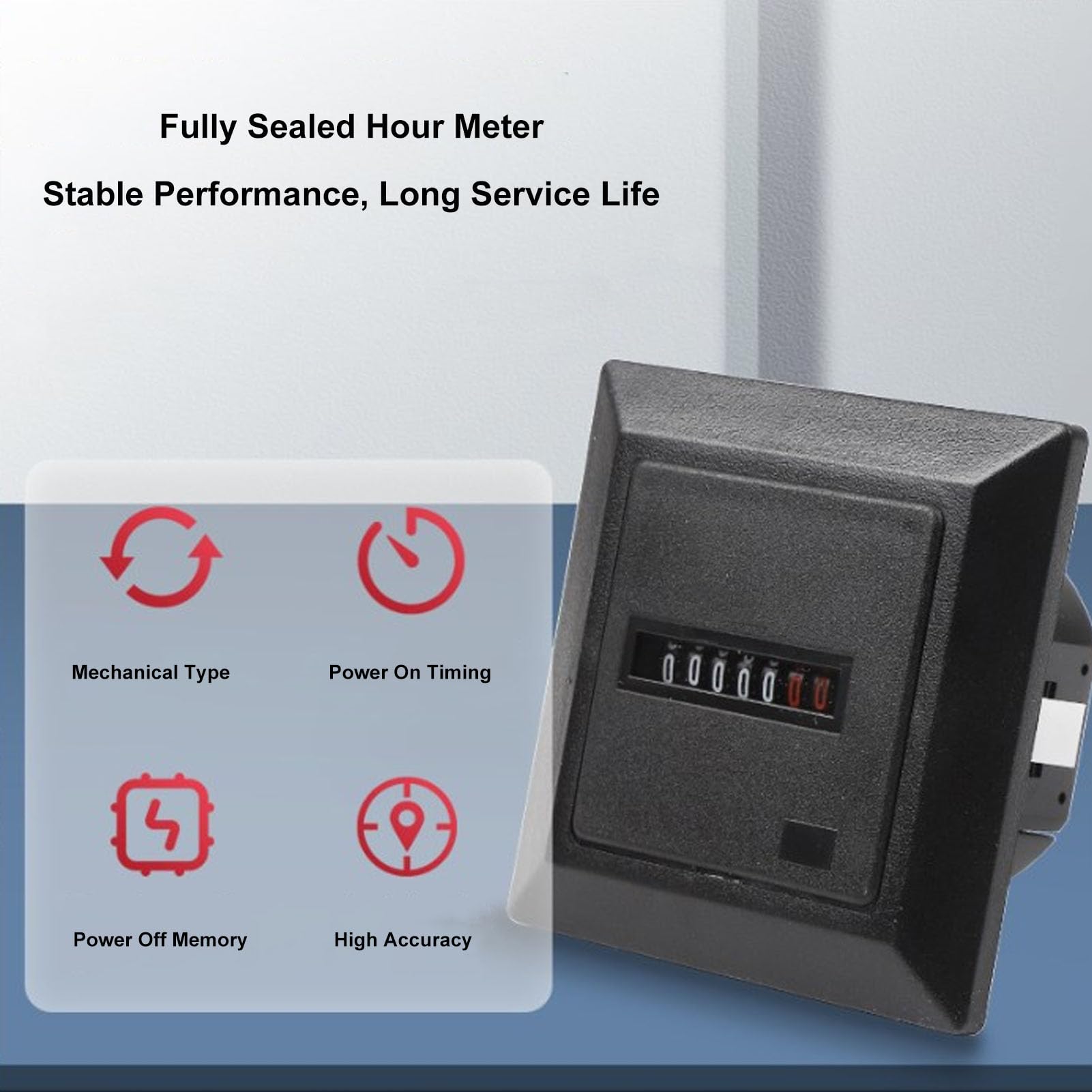 Contaore Industriale, AC 220-240V 50hz 0,3W Contaore Meccanico Ad Alta Precisione per Cronometraggio Industriale Standard, Macchinari di Ingegneria, Automobili