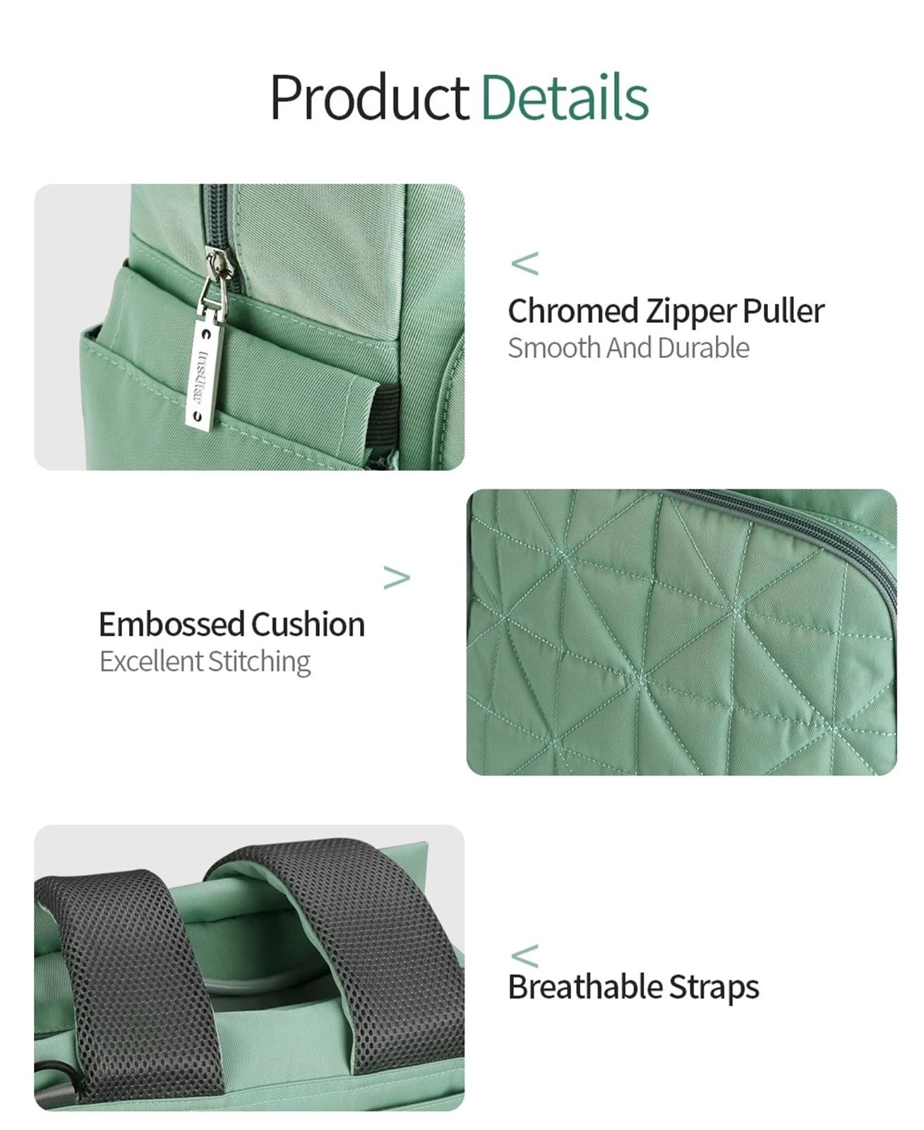 Zaino fasciatoio, elegante borsa da viaggio multifunzionale impermeabile for pannolini con, tracolla for passeggino, for vestiti bagnati, pratico regalo for neonati(Gray)