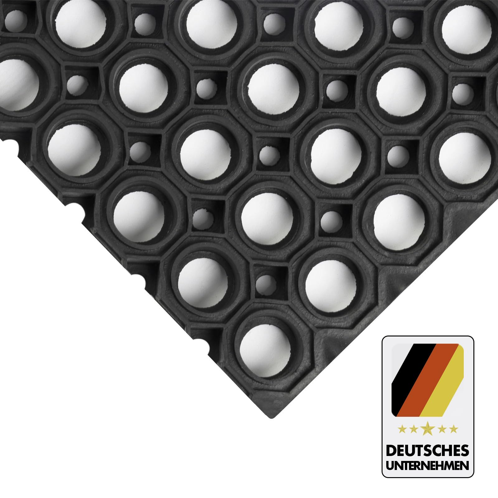 Floordirekt Ringgummimatte Octagon | Hoch belastbare & wetterfeste Antirutschmatte für gewerbliche & Private Außenbereiche | Schmutzfangmatte Gummimatte Ringmatte - Stärke: 23 mm (100 x 200 cm)