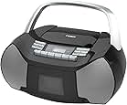 NAXA Electronics NPB-268 Portable CD/Cassette Boombox (Silver/Black)