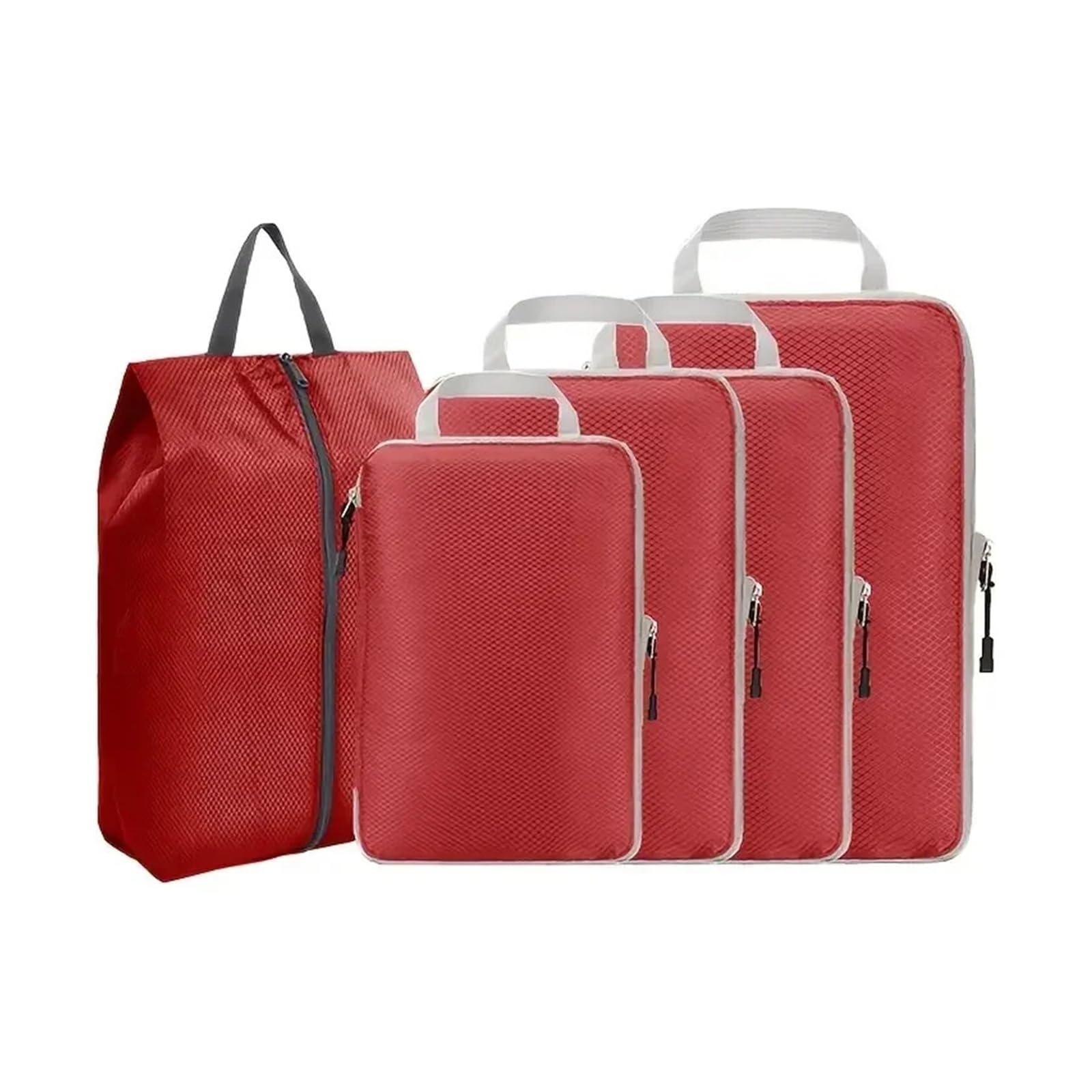 Juego de organizadores de equipaje Cubos de compresión for viaje, organizador de maletas, bolsa de almacenamiento plegable con cremallera for ropa, zapatos y accesorios.
