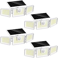Vista 1 de INCX Luces solares para exteriores con sensor de movimiento, luces de seguridad de 3 cabezales alimentadas por energía solar, 156 luces LED