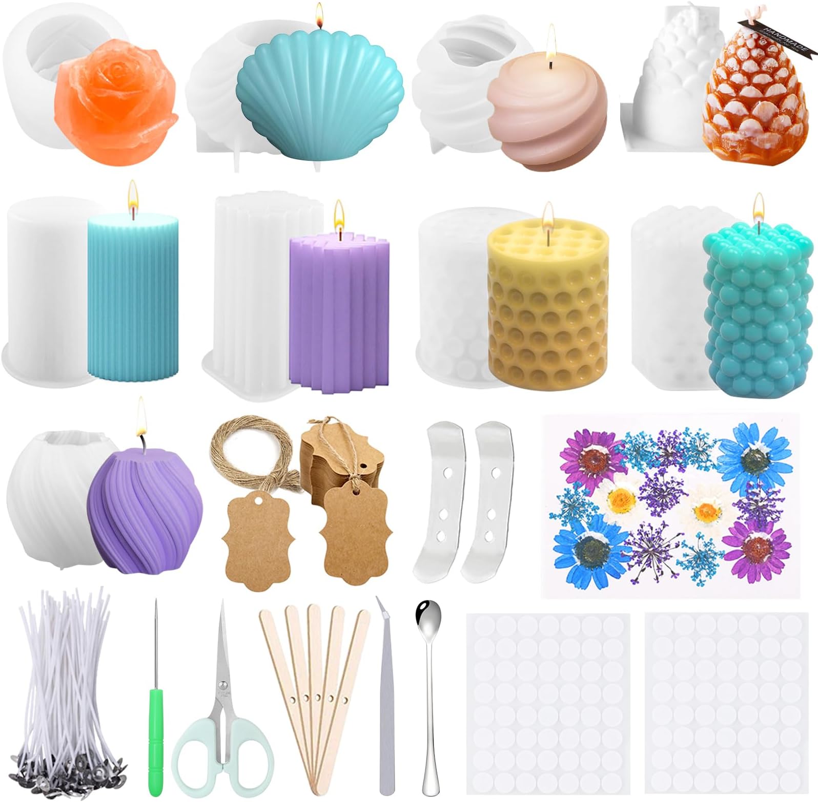 Stampi Per Candele In Silicone 2 Pezzi - Per Candele, Sapone E Resina Fai Da Te - Foto 6