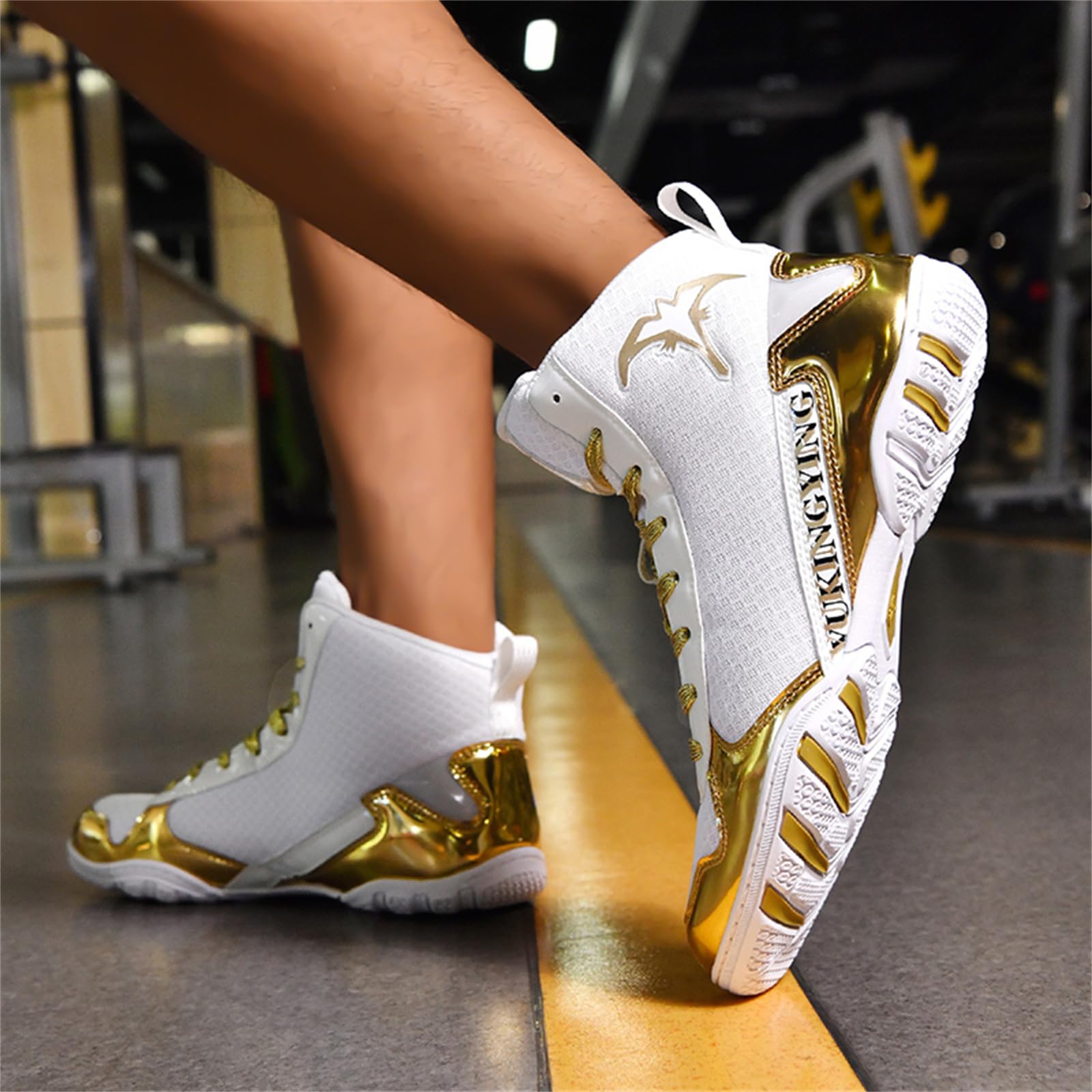 Zapatillas Lucha Libre Purpurina Hombre Botas Boxeo Artes Marciales