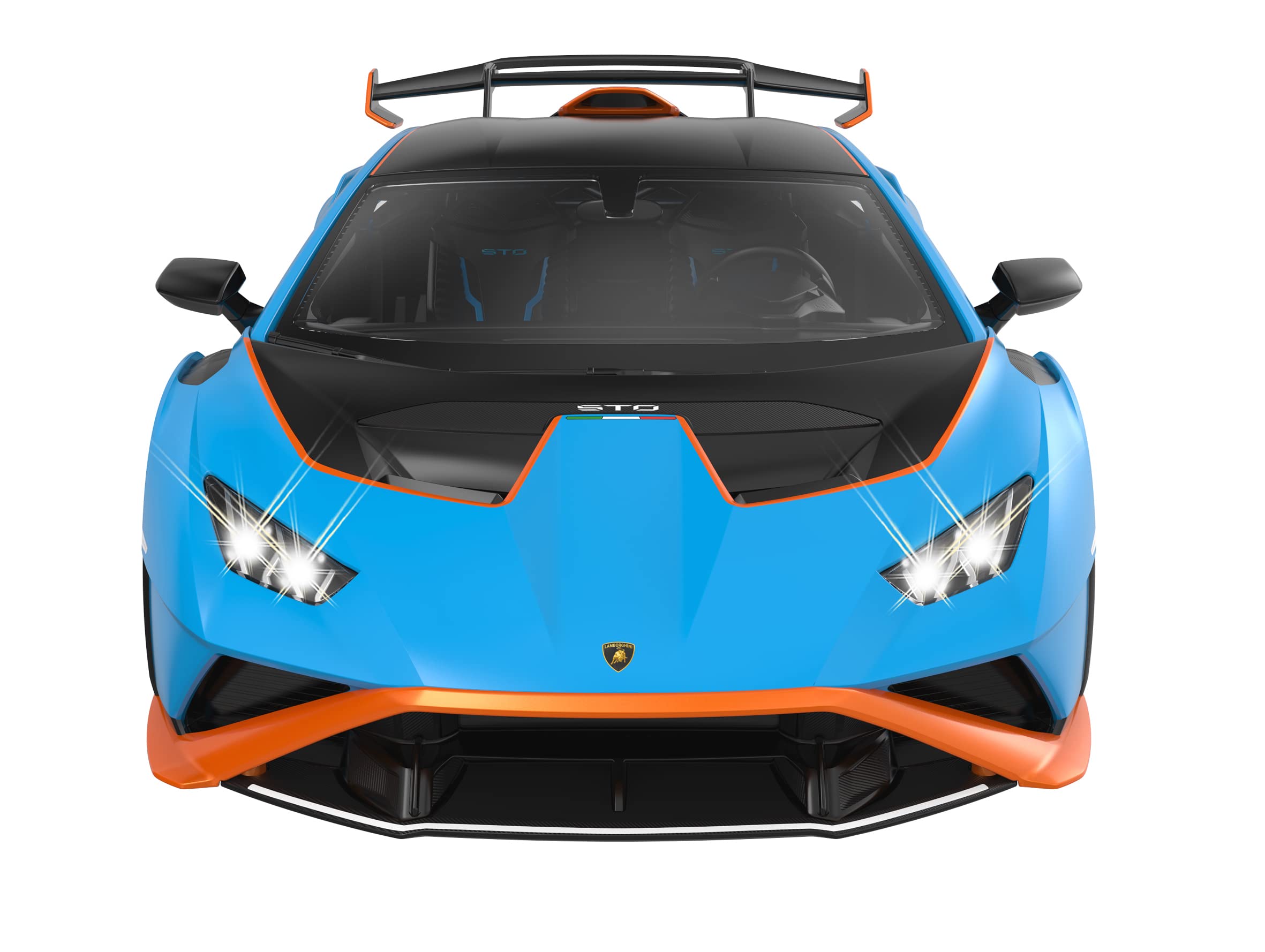JAMARA Lamborghini Huracán STO 1:14 2,4 GHz - oficjalnie licencjonowany, ok. 1 godzina jazdy, ok. 11 km/h, idealnie odtworzone szczegóły, szczegółowe wnętrze, światło LED, 402100, niebieski