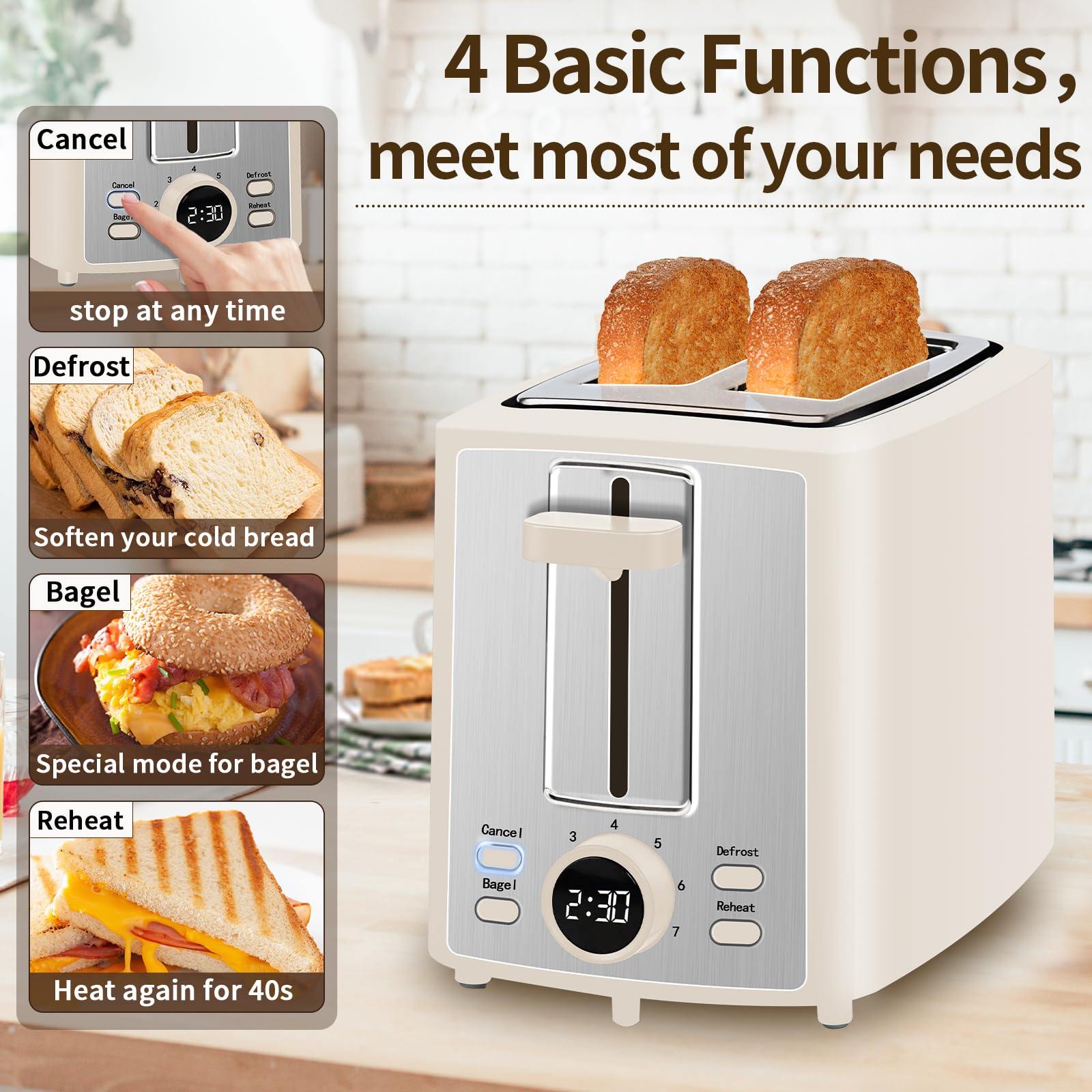 SEEDEEM 2-Slice Toaster - LCD Display & Bagel Mode -4 SEEDEEM 2-Slice Toaster - LCD Display & Bagel Mode -4