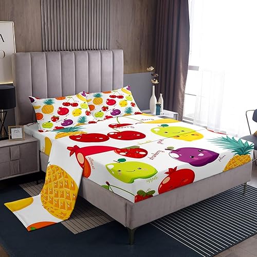 Miniatura 8 de Erosebridal Juego de sábanas de delfín, tamaño individual, sábanas de peces 3D, coloridos arrecifes de coral, sábana bajera ajustable náutica de