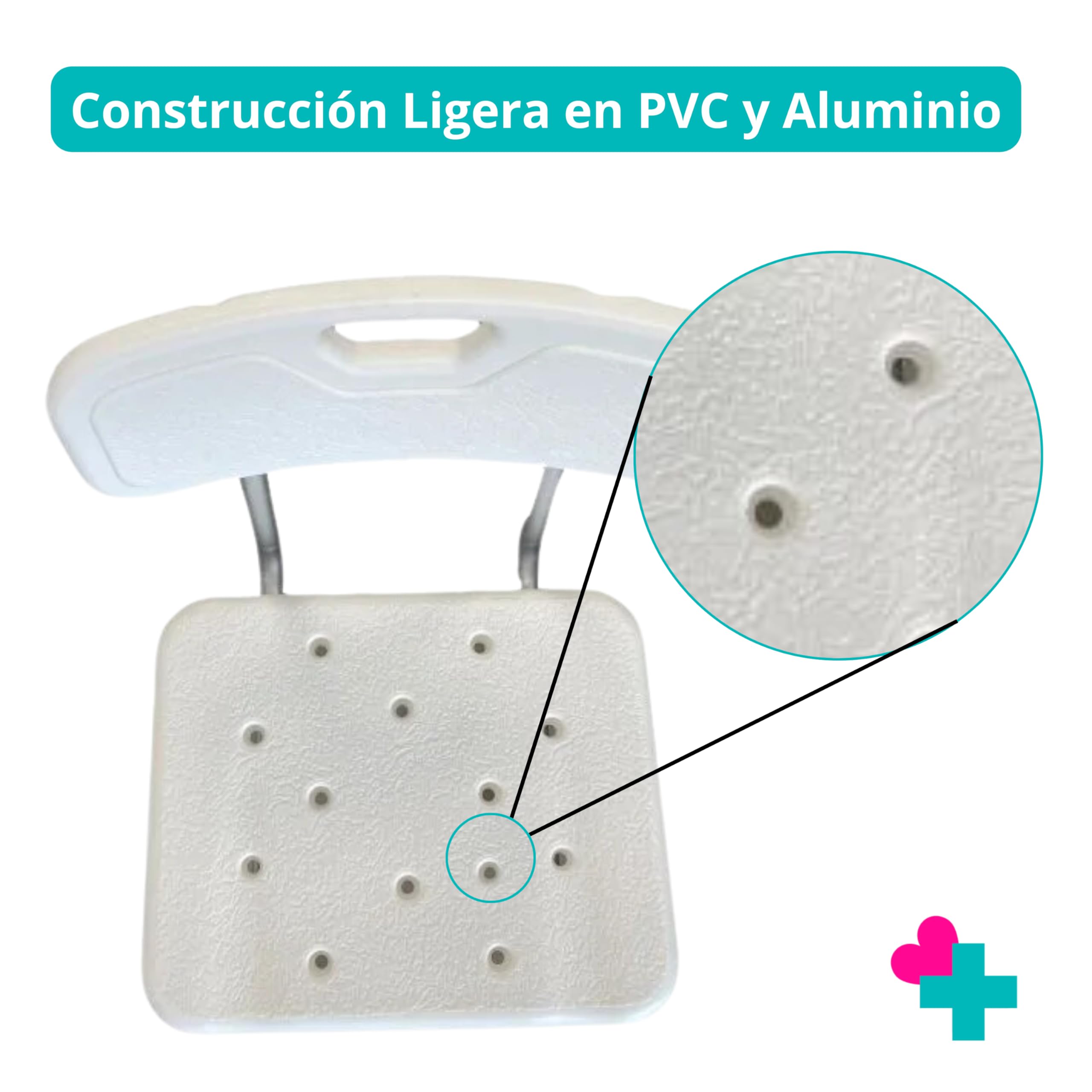 Silla de Ducha para Personas Mayores y Movilidad Reducida | Asiento Regulable en Altura con Respaldo | Taburete de Baño Antideslizante | Silla Ortopédica para Ducha y Bañera | hasta 100 kg