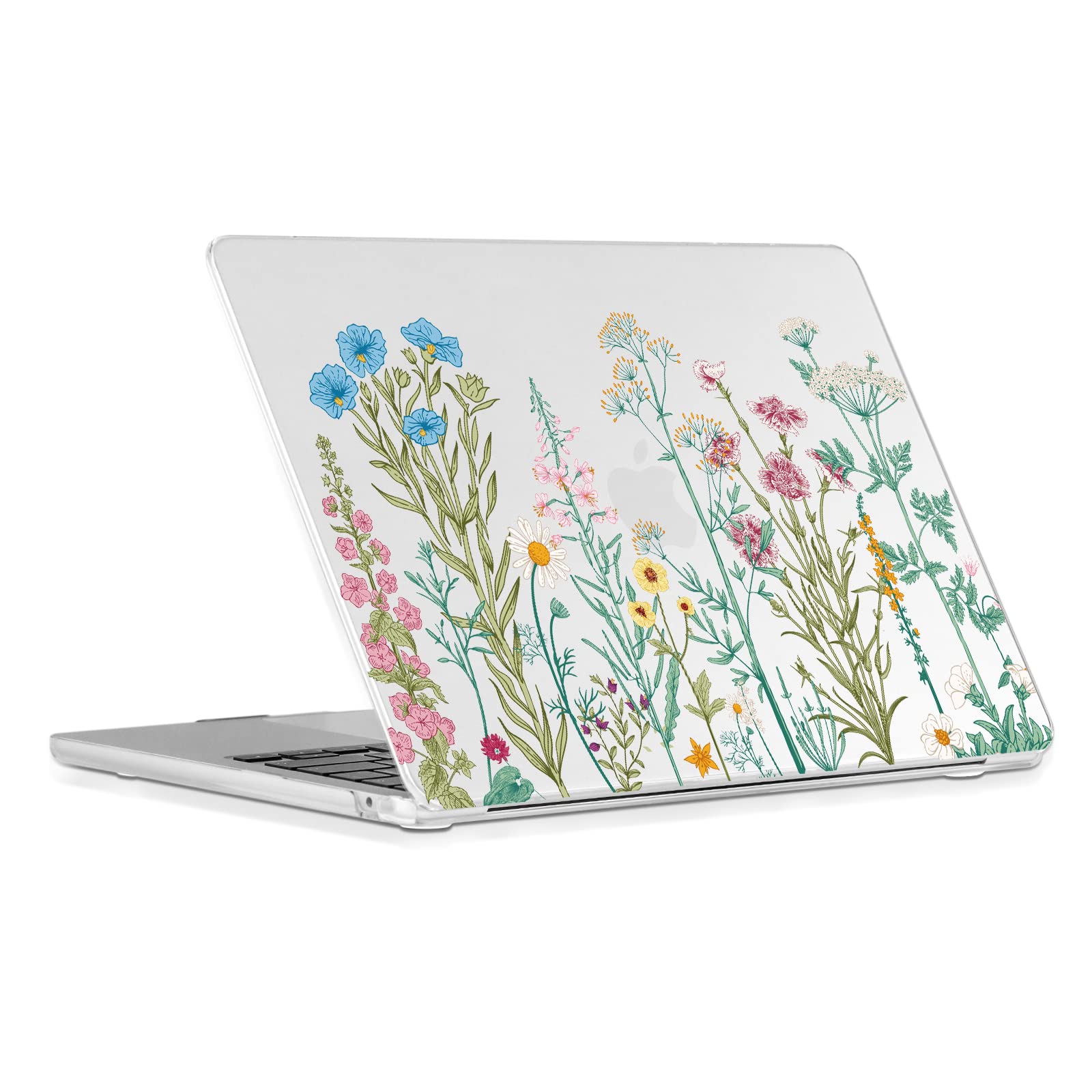 Se7enline Compatible with 13.6 MacBook Air Case M2 M3/M4 2022-2025 for Mac Air 13.6-inch A2681/A3113/A3240 Laptop Hard Shell Case with Keyboard Protective Cover & Trackpad Protector, Colorful Floret — view 5