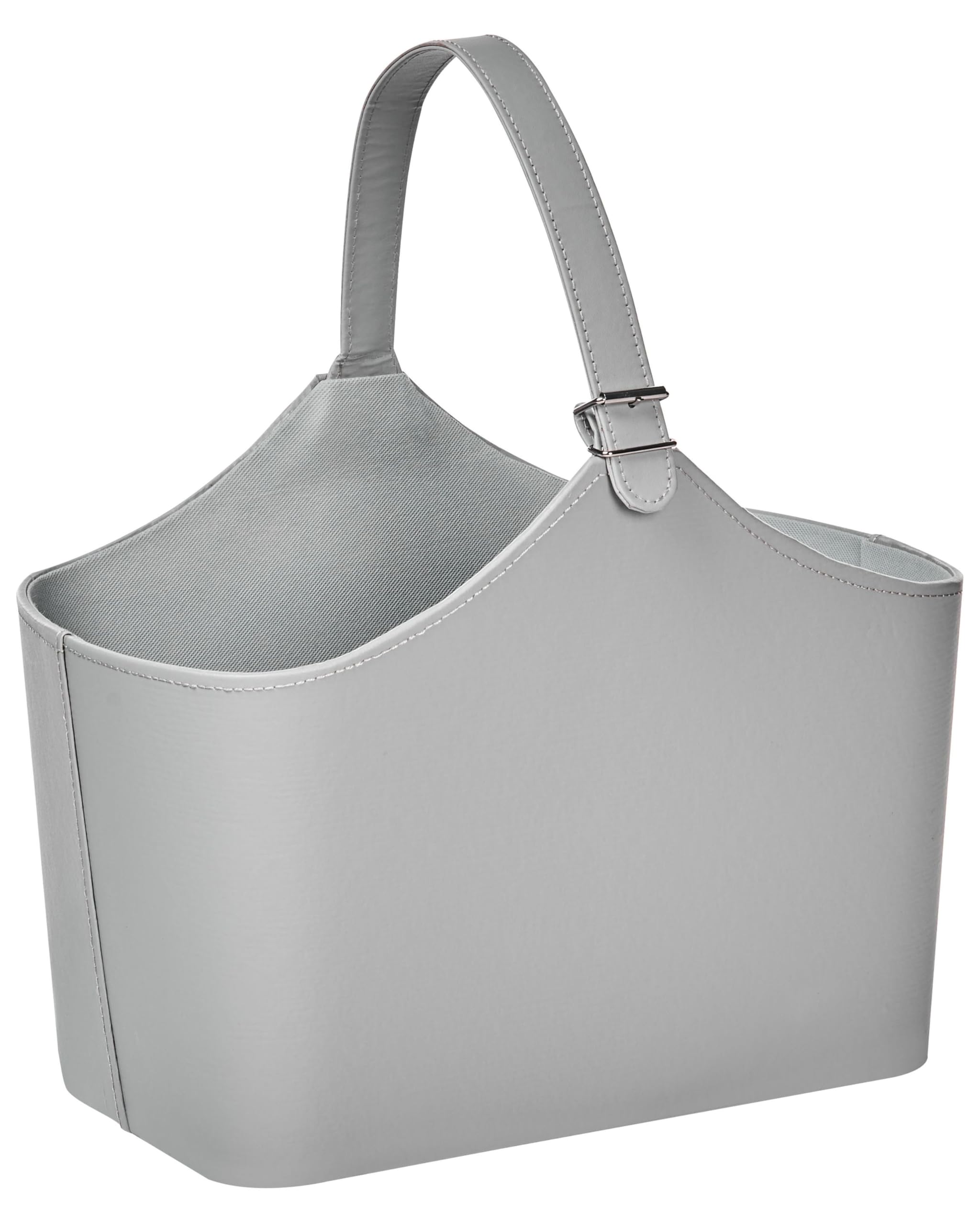 Beliani Basket Elam Faux Leather Grey