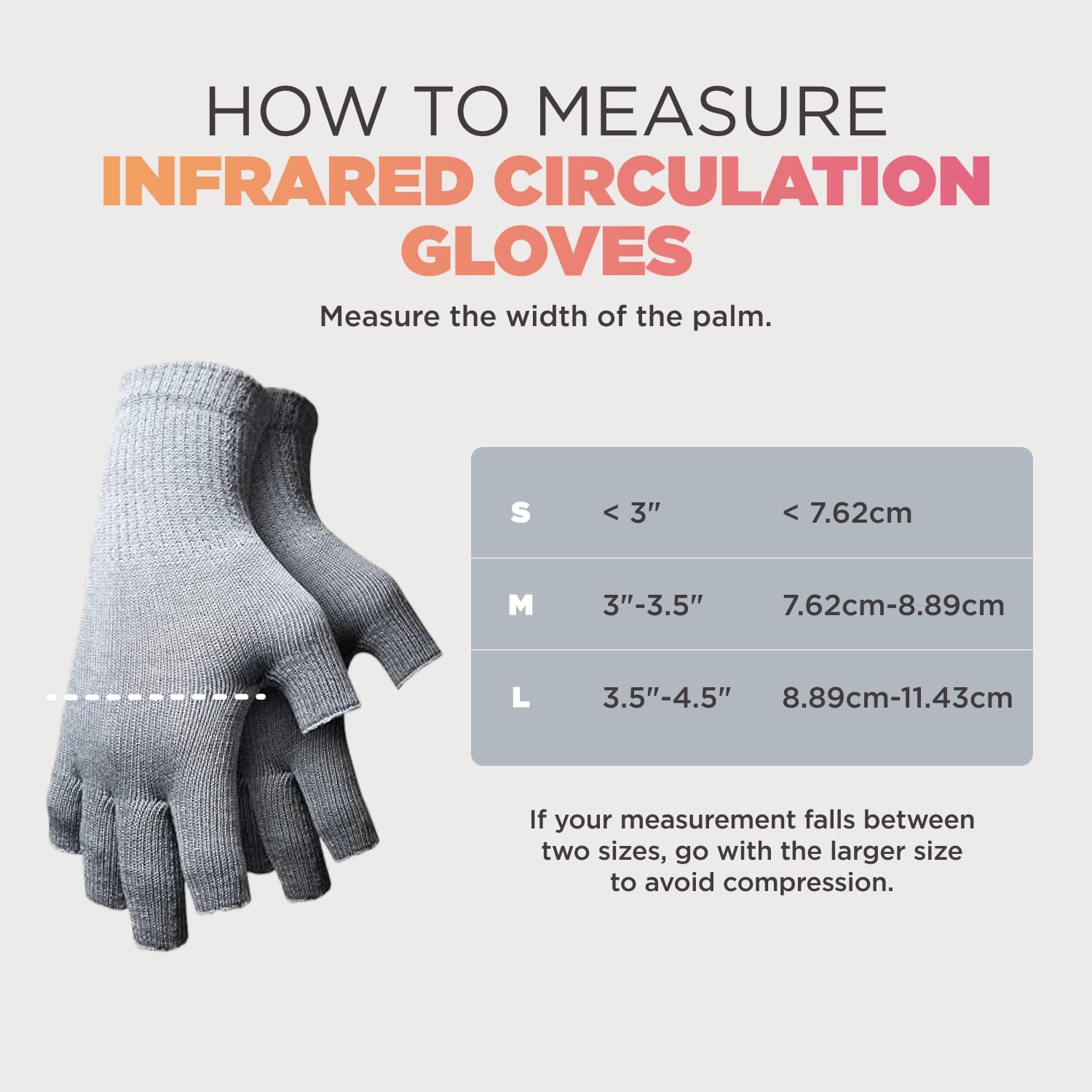 Incrediwear Fingerless Circulation Gloves Arthritis Gloves, Grey