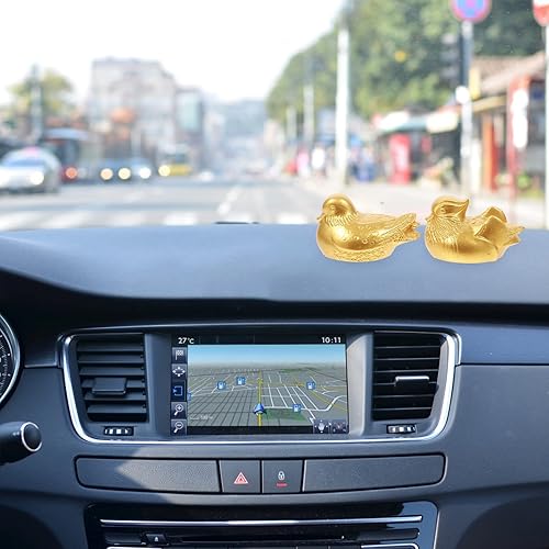 Miniatura 6 de BESPORTBLE 2 figuras coleccionables de Feng Shui Mandarín chino Yuan Yang Mandarín, estatua de pájaros de amor, decoración para automóvil,