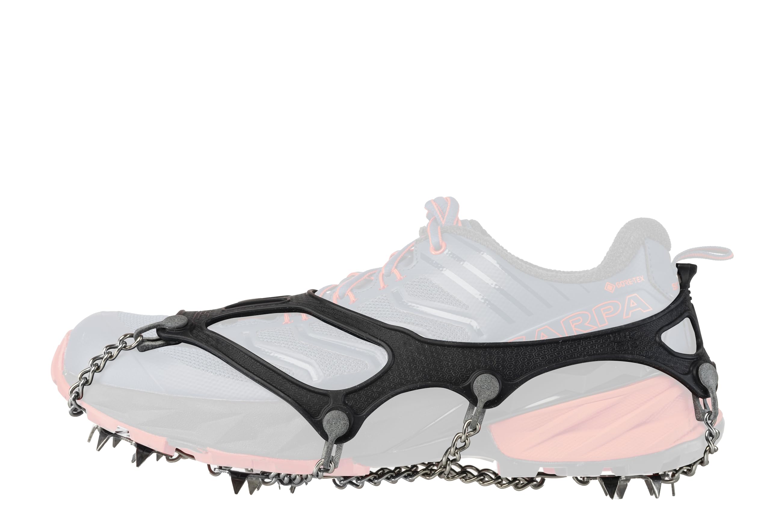 Nortec Ramponcini NORDIC 2.4 per Escursionismo e Trail Running invernale su Ghiaccio e Neve, Made in Italy, Micro Ramponi Scarpe Leggeri con Custodia