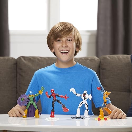 Miniatura 7 de Spider-Man Marvel Bend and Flex - Juego de 4 figuras de acción y antiveneno contra Marvels Mysterio and Hobgoblin embalaje sin frustraciones