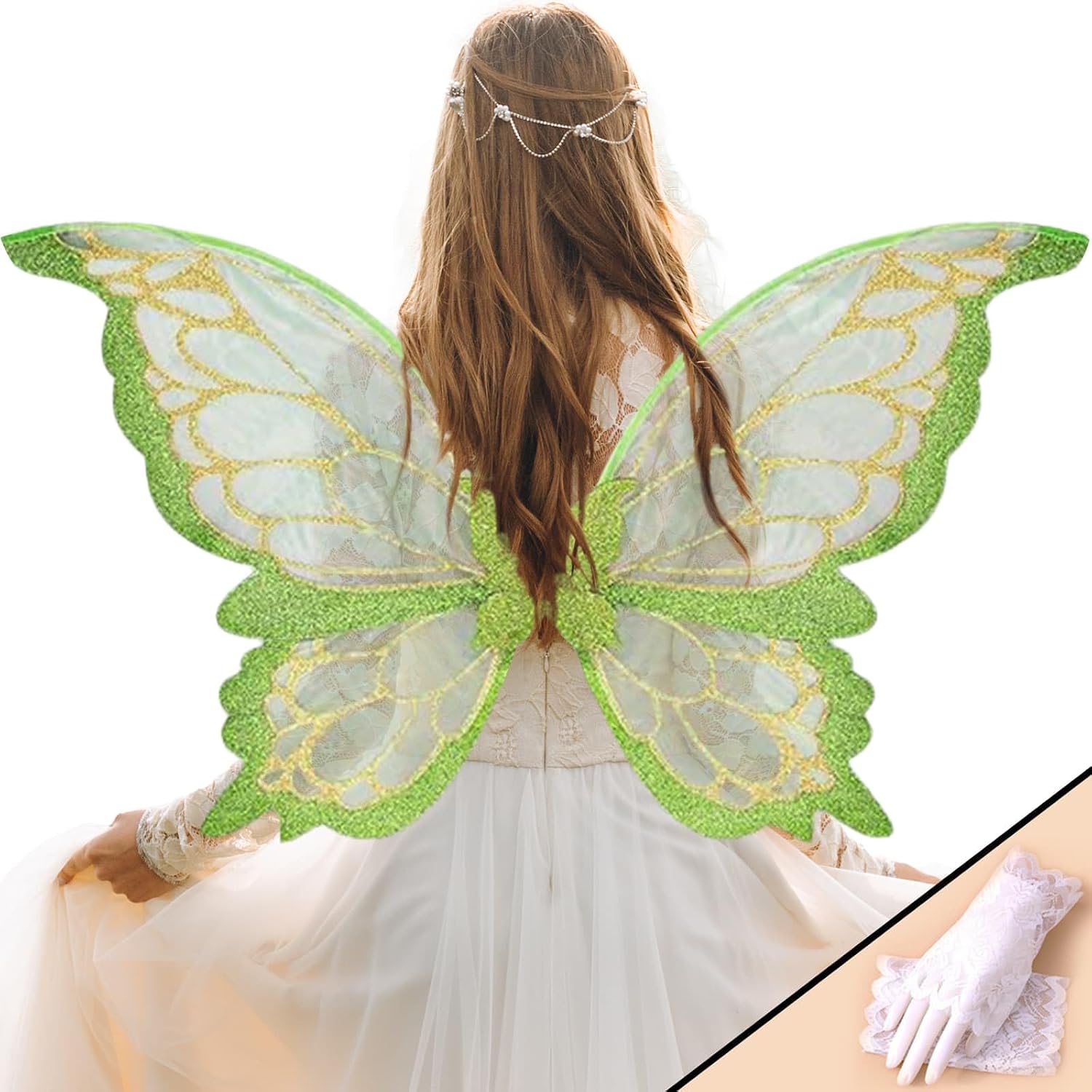 YKW Fairy Wings for Women, Butterfly Costume Wings for Halloween, Wedding Photography,Cosplay & Stage Performance Accessories