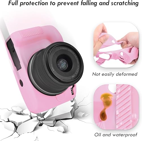 Miniatura 8 de Rieibi EOSR50 EOS R50 Caso, Funda Protectora De Silicona Suave Para Canon EOS R50 EOSR50 Vlogging Camera, Ligero EOS R50 Estuche De Cámara Grip