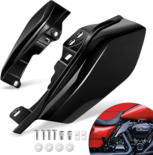 Benlari Deflectores de aire de marco medio color negro brillante, deflector de protección de calor 2009-2023, compatible con Harley Davidson Touring