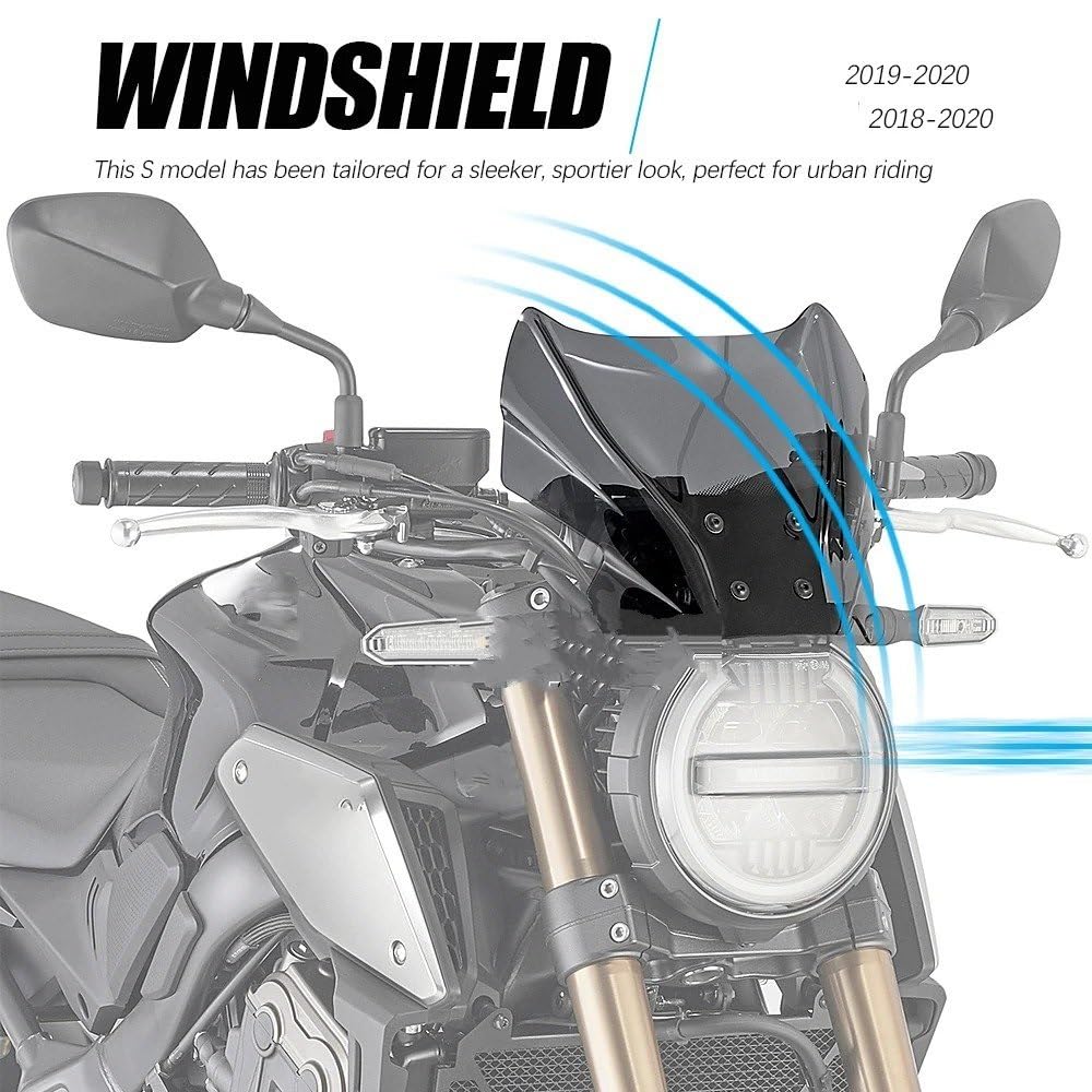 Parabrezza Per CB650R 19 20 Per CB1000R 18-20 Cupolino | Per CB 650 1000 R Accessori Moto Deflettori D'aria Parabrezza(Smoky gray)