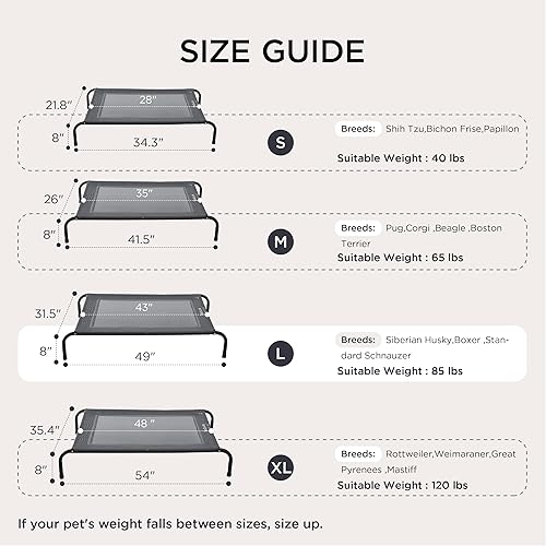 Miniatura 6 de Bedsure Cama grande y refrescante para perros al aire libre  Cunas elevadas para perros grandes, cama hamaca portátil para mascotas para interiores