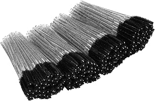 tifanso 200 Pack Disposable Spoolie Eyelash Brushes - Mascara Wands for Lashes, Brows & Extensions (Black)