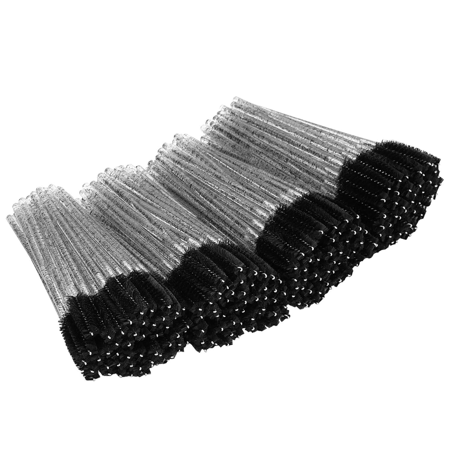 tifanso 200 Pack Disposable Spoolie Eyelash Brushes - Mascara Wands for Lashes, Brows & Extensions (Black)