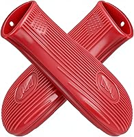 Vista 8 de Cbiumpro Paquete de 2 cubiertas de mango de hierro fundido, funda de silicona resistente al calor para sartén de hierro fundido en caliente