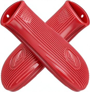 Cbiumpro 2-Pack Cast Iron Handle Cover, Silicone Heat Resistant Hot Cast Iron Skillet Pan Handle Covers Holder Sleeve