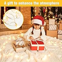 Vista 8 de Guirnalda de 210 luces LED de color blanco cálido, cable transparente de 70 pies, luces impermeables y conectables para árbol de Navidad