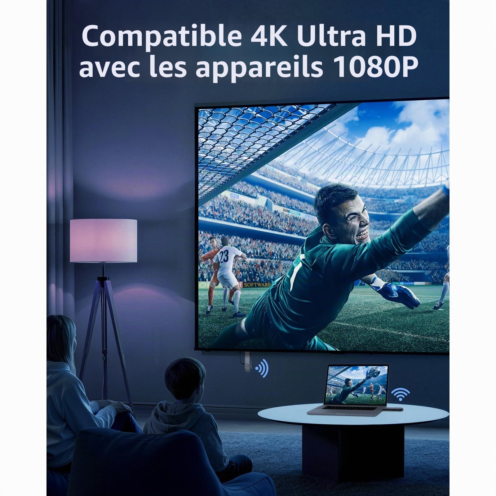 Émetteur et Récepteur HDMI sans Filr 100 Mètres, 4K@30Hz Ultra HD, Plug & Play Connexion Stable | Sac de Rangement Portable,Plug and Play,Double Bande 2.4G/5G,pour PC, Caméra, TV Box