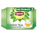 Lipton Signature Blend Green Tea Bags, Unsweetened Teabags for Hot Tea or Iced Tea with Caffeine and Flavonoids, 240 Total Tea Bags (40ct - Pack of 6)