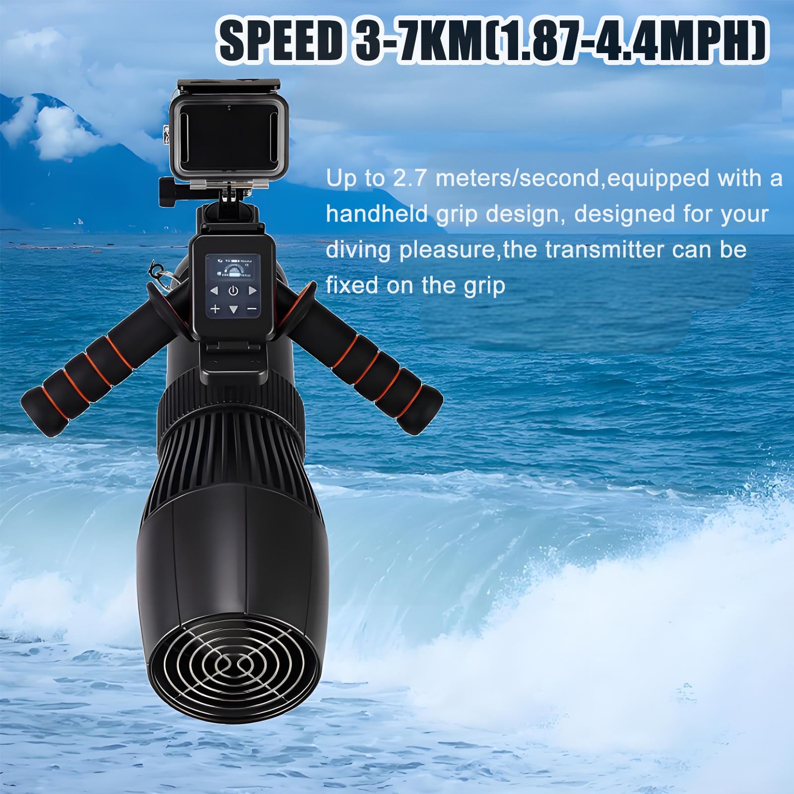 Patinete Submarino Portátil 2026 - Propulsor Submarino Eléctrico para Buceo, Motor Sin Escobillas De 500 W con Control Remoto, Velocidad De 3 A 7 Km para Paddle Surf Y Snorkel 10000mAh