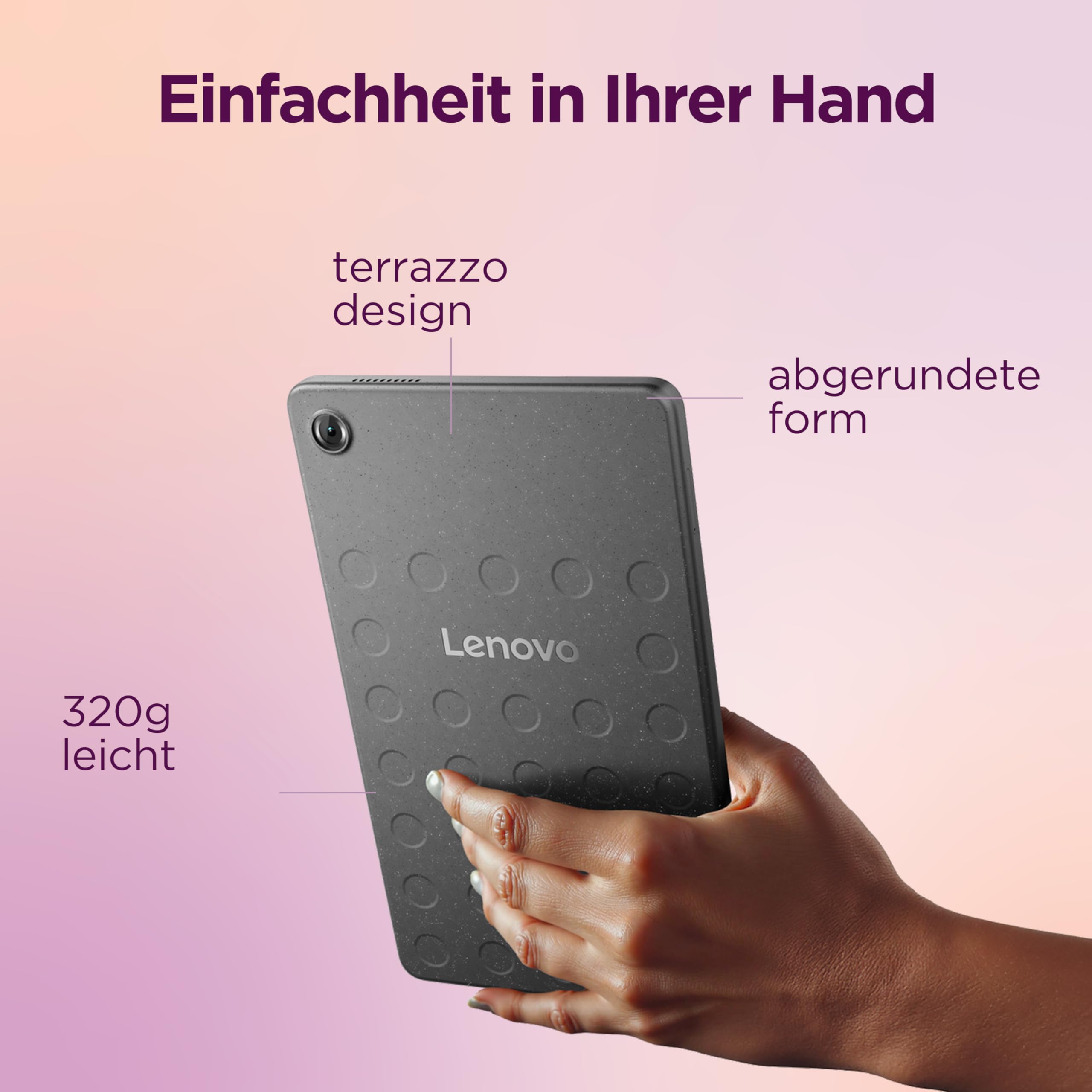 Lenovo Tab One Tablet | 8.7" 1340 x 800 LCD Display | MediaTek Helio G85 | 4GB RAM | 64GB Speicher | Android | Luna Grey