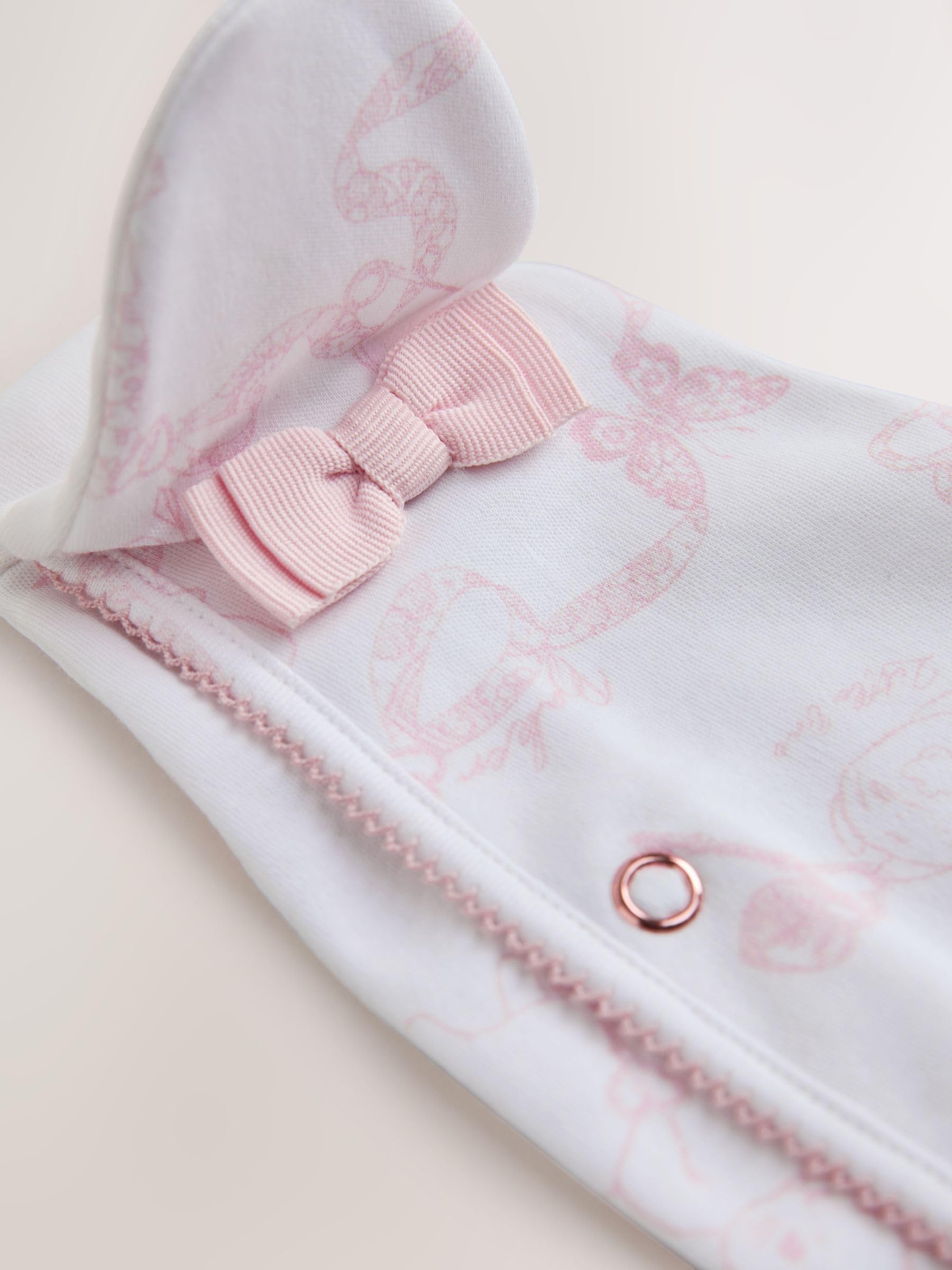 Noworodki dziewczynki Zestaw 3 różowych śpioszków Baker by Ted Baker