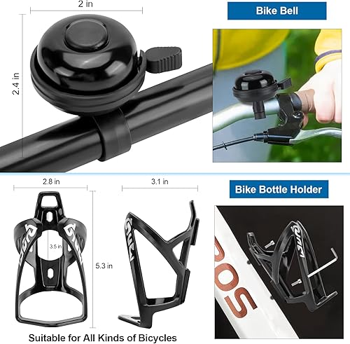 Miniatura 5 de Accesorios para bicicletas, USB recargable conjunto de luces de bicicleta, Cerradura de bicicleta, Asiento de taza de agua de bicicleta, Bolsa de